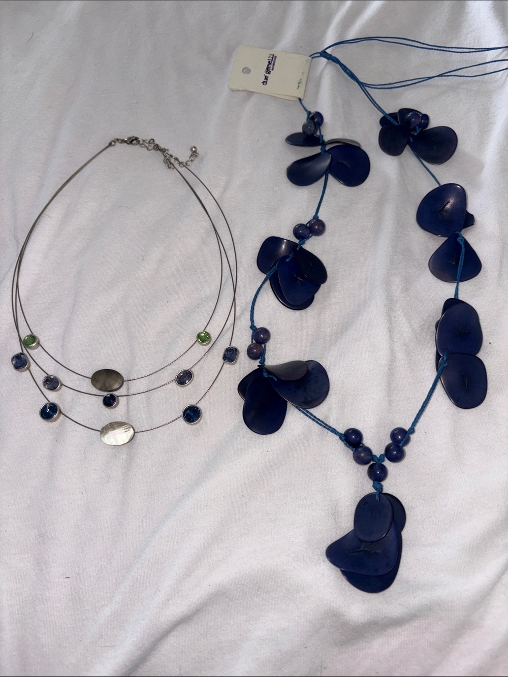 Blue Petal Bead Statement Necklace - Nine West